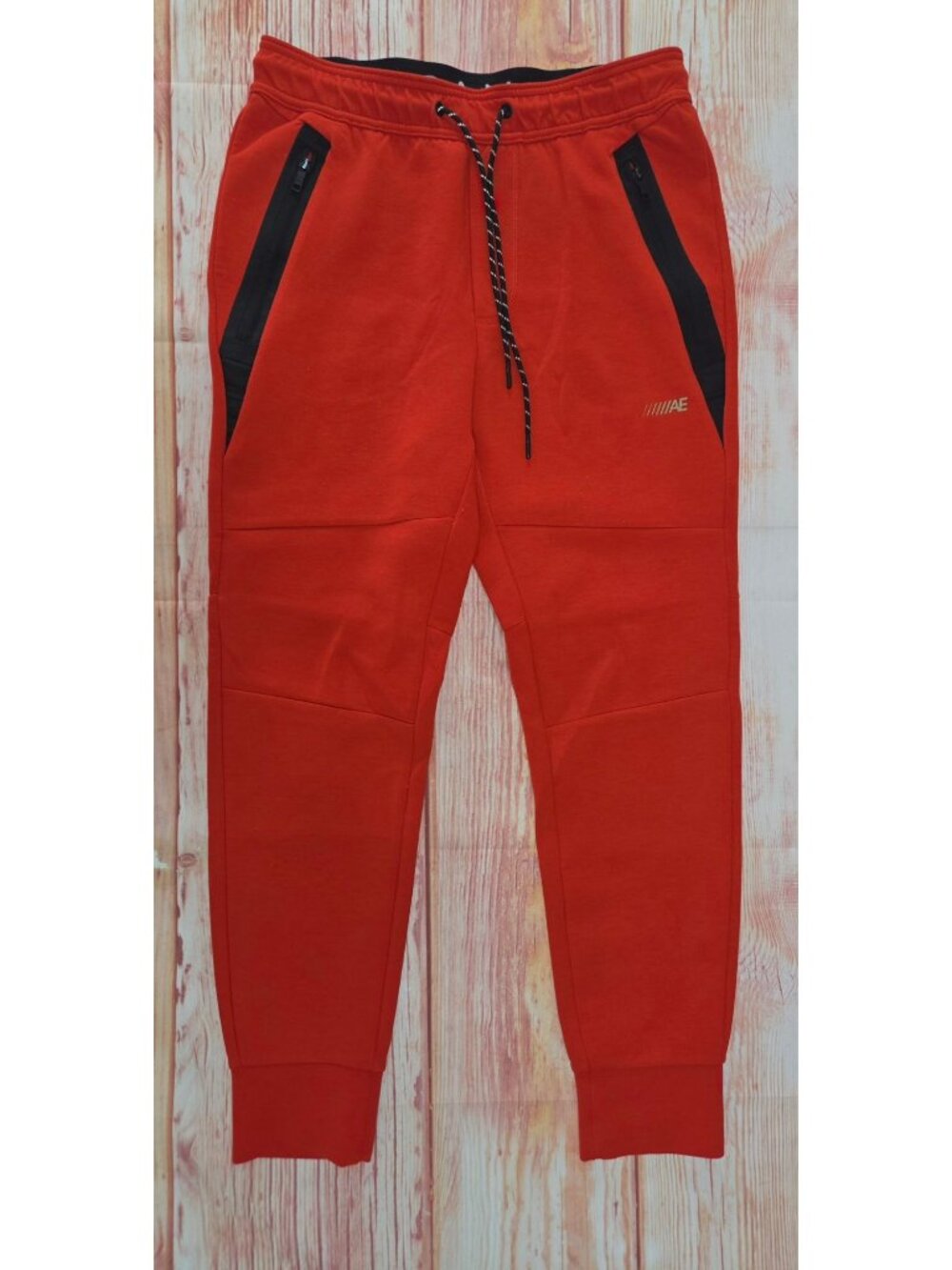 American Eagle Mens Red Jogger Pants Small With Zipper Pockets